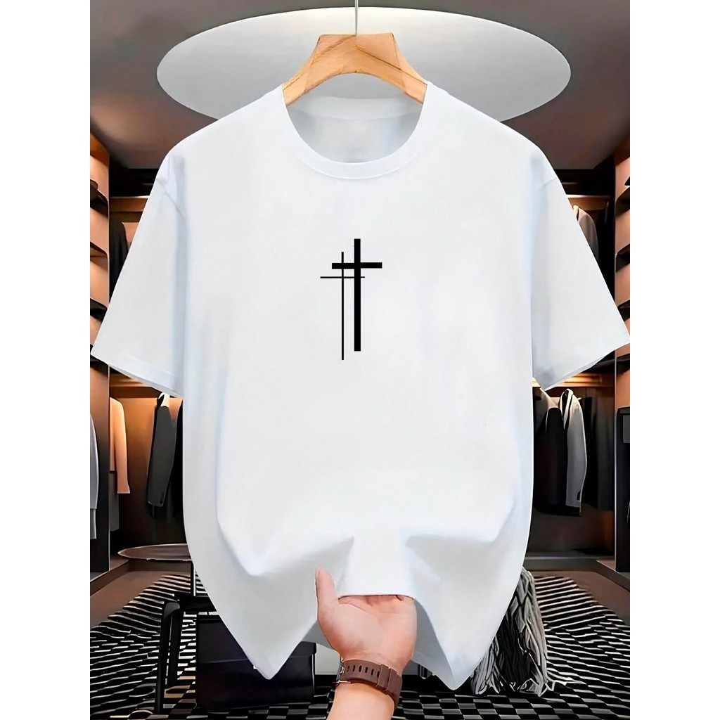 Camiseta Streetwear Unissex 100% Algodão Masculina e Feminina Estampada Cruz Camisa Premium