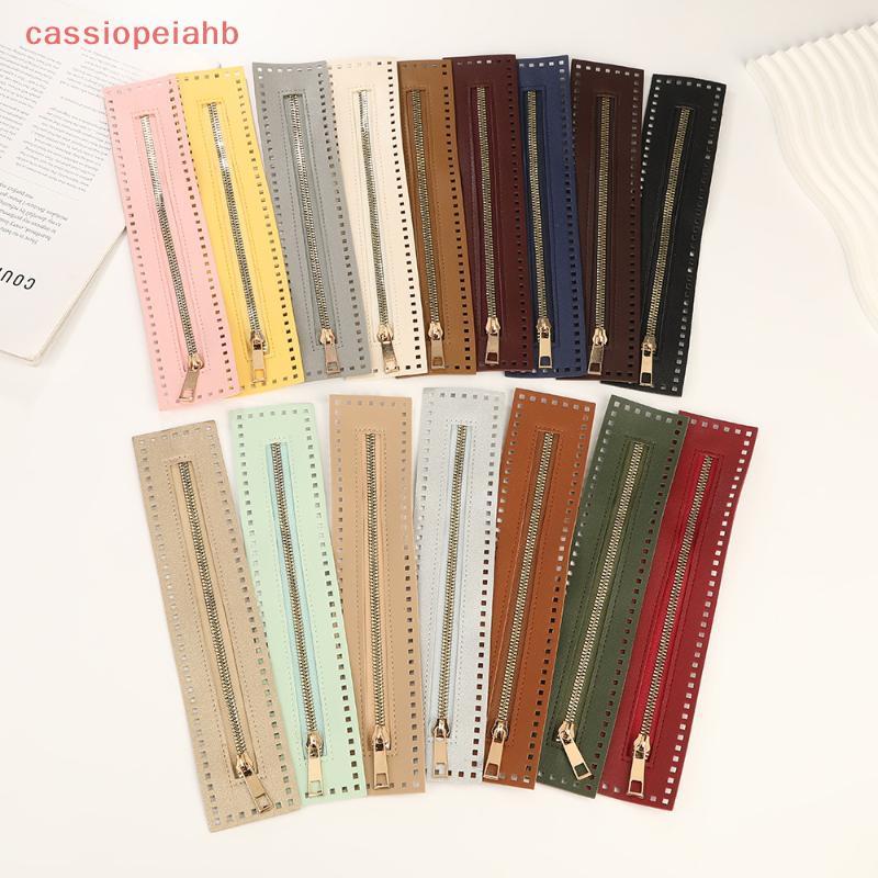 (cassiopeiahb) 27cm Dupla Face Couro Zíper Utilitário Bolsa De Crochê Saco Ferragem Sólido Acessórios De Costura