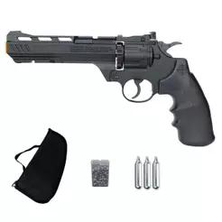 Revólver de Pressão Co2 Vigilante 4.5mm - Crosman + Capa + 5 Cilindros Co2 + Chumbo
