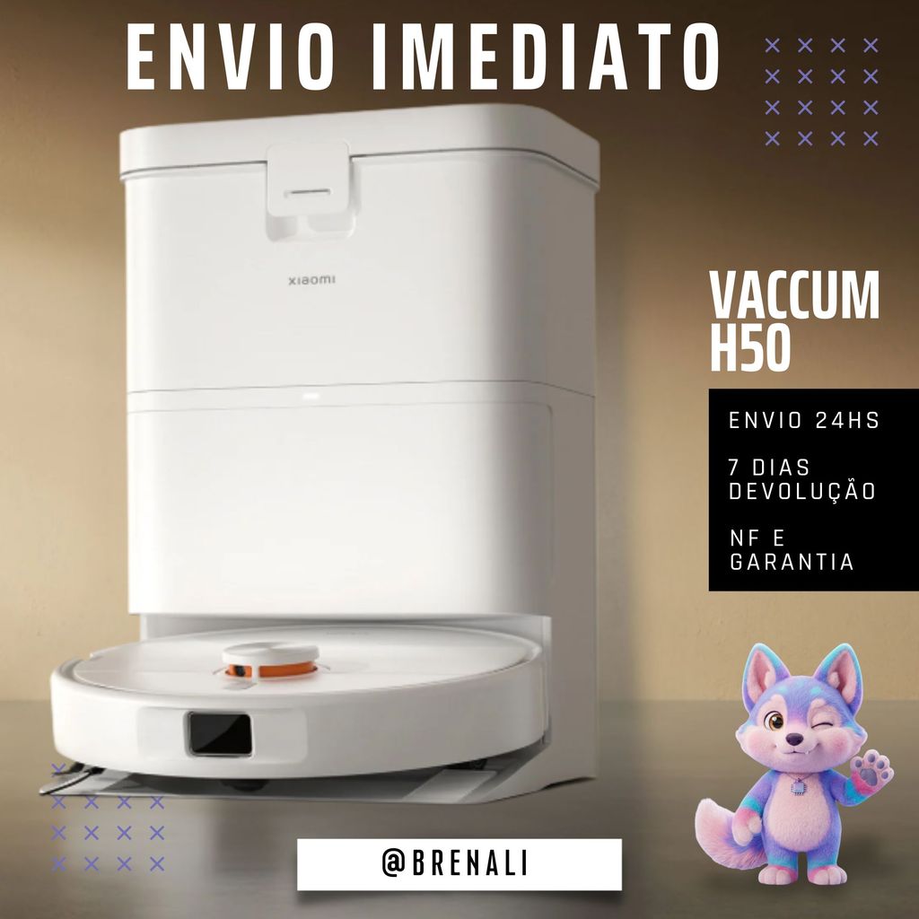 Robô Aspirador H50 Xiaomi Sensor LDS 10000Pa