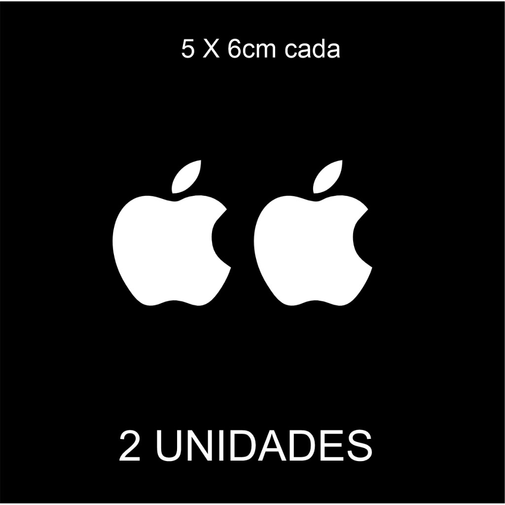 Kit Adesivo Apple Maça 6x5cm  Diversas Cores Decoração Imac Iphone Ipad