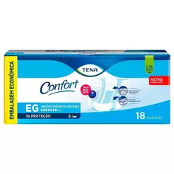 Fralda Geriátrica Tena Confort Tamanho EG - 3 Pacotes com 18 Fraldas - Total 54 Tiras