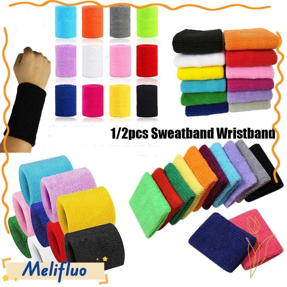 Melifuo 1/2pcs Sport Sweatband Hot Brace Wraps Guardas Unissex Macio Confortável Academia Suor Pulseira