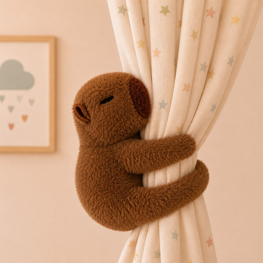 Capivara Agarradinha de Pelúcia Super Macia para Abraçar e Decorar
