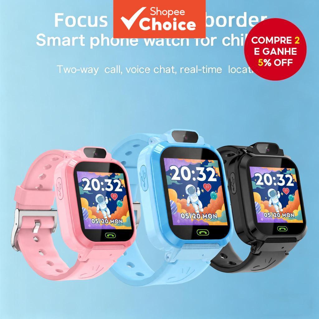Crianças Smartwatch Relógio Inteligente Tela HD Câmera GPS Localização SOS Chamada Despertador Uma Chave De Emergência