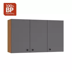Armário Aéreo Kappesberg Pixel 3 Portas Tapajós/Cinza Sagrado 120cm