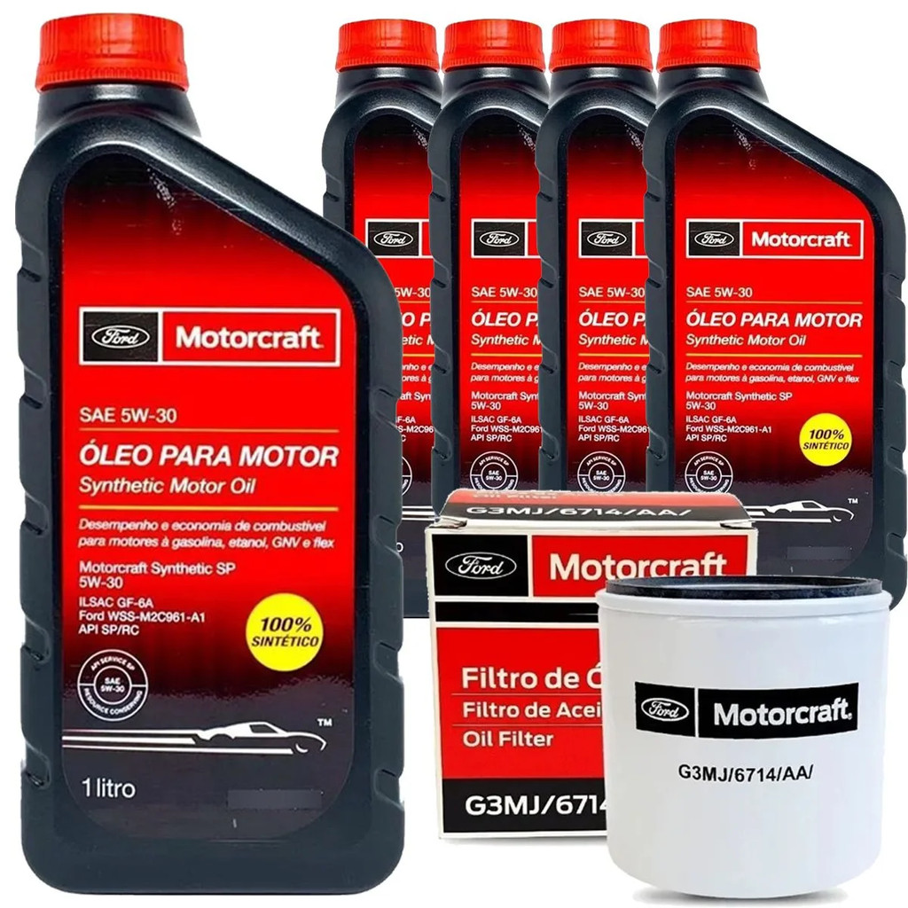 Kit 5 Litros de Óleo e Filtros Original Ford Ecosport Focus