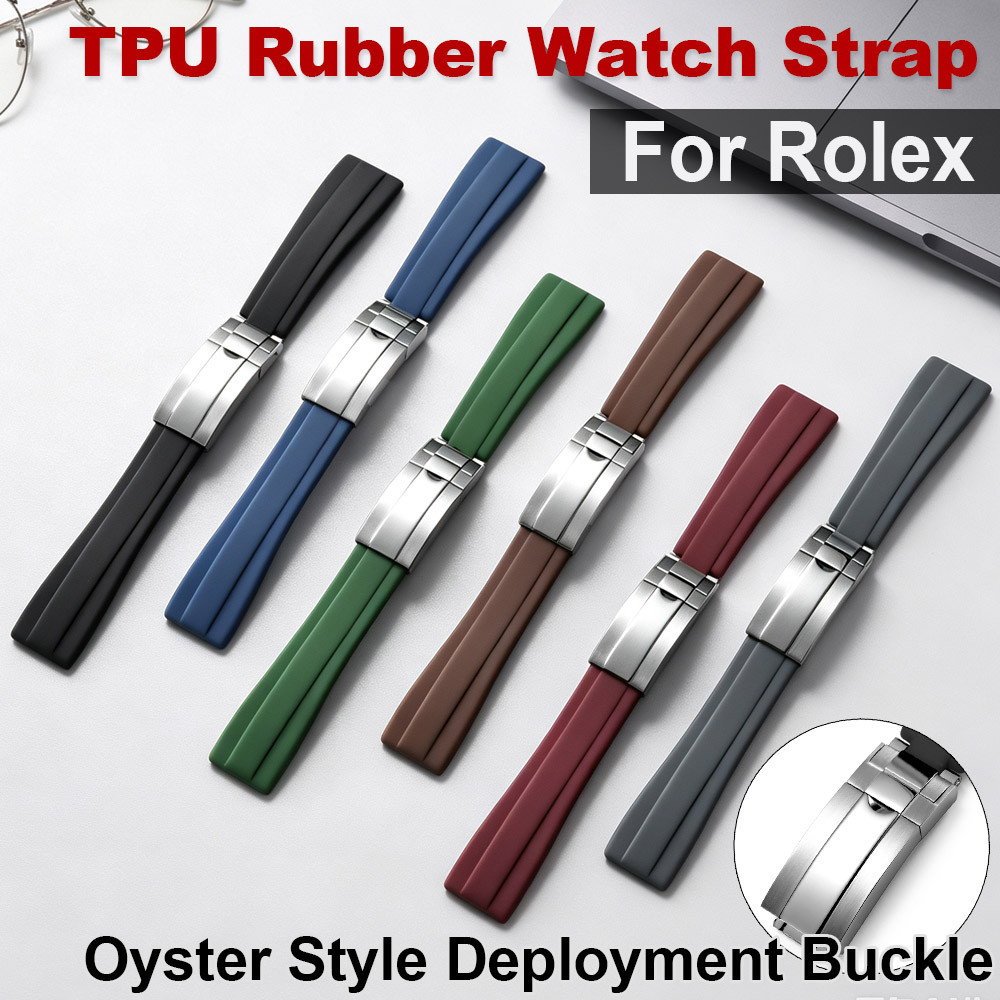 Pulseira De Relógio De Borracha TPU De 20mm Para Rolex Submariner Daytona Mergulhador GMT Silicone Masculina Presente Pr