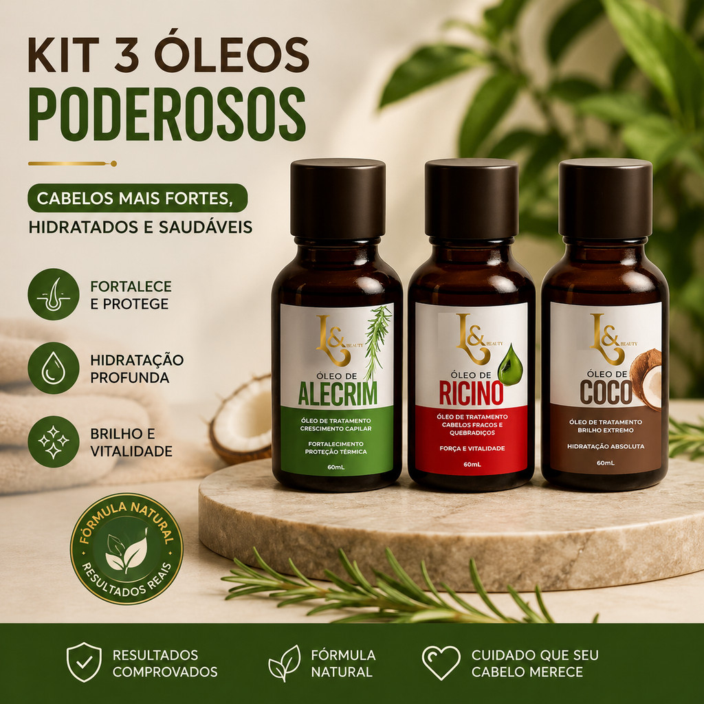Kit Terapia Capilar Misturinha L&Beauty Óleo de Coco + Rícino +