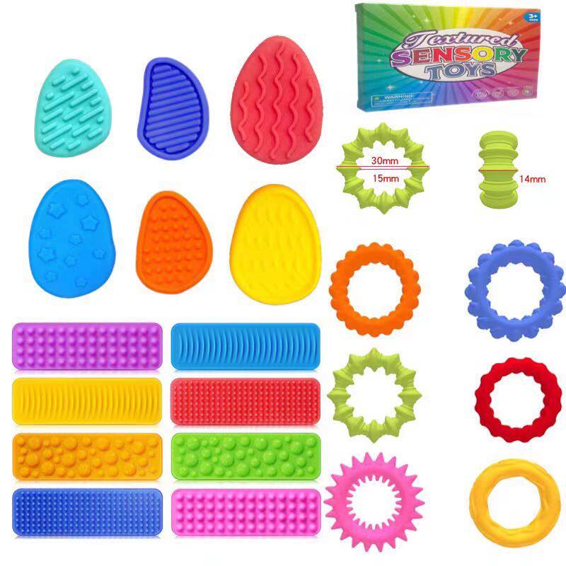 Novo produto sensorial brinquedos de descompressão sensorial conjunto de brinquedos de descompressão textura de Silicone