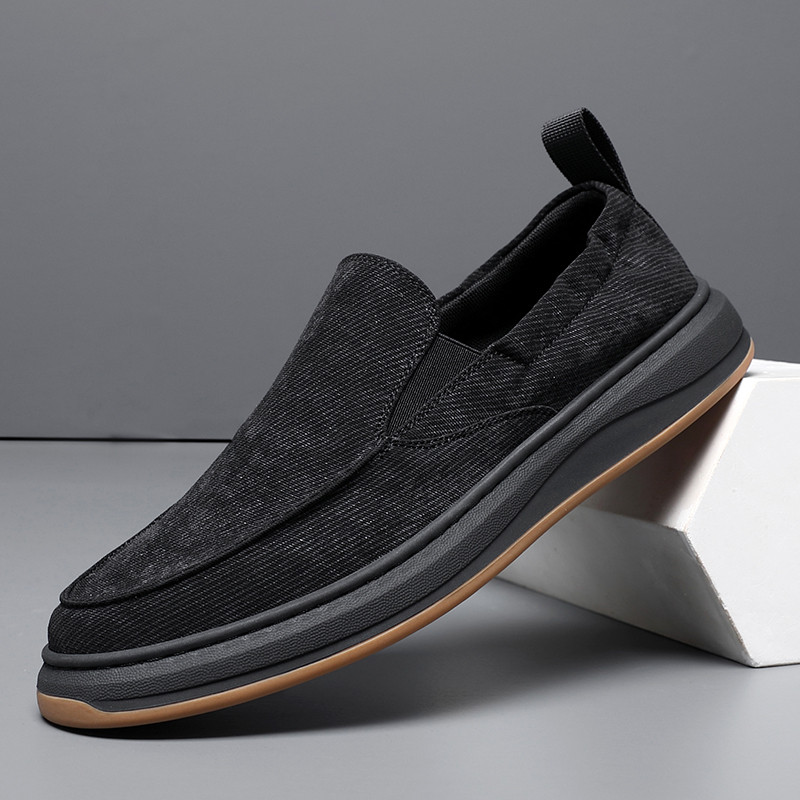 Sapatos de pano masculinos primavera outono novo estilo preto sapatos masculinos confortáveis respirável resto All-Match