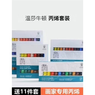 Winsor Newton tinta acrílica 12 cores 18 cores 24 cores conjunto pintura de pedra pintada à mão DIY têxtil pintura à pro