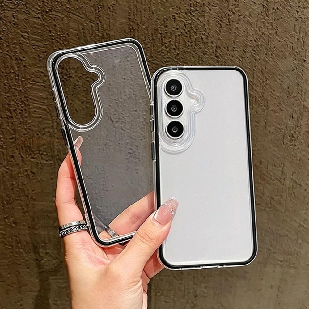 Capa Para Samsung A56 A36 A26 A06 A07 A16 A57 A37 A17 A25 S22 S21 S20 FE Plus Moldura De Cor Ultra Clara 2 Em 1 De Telef