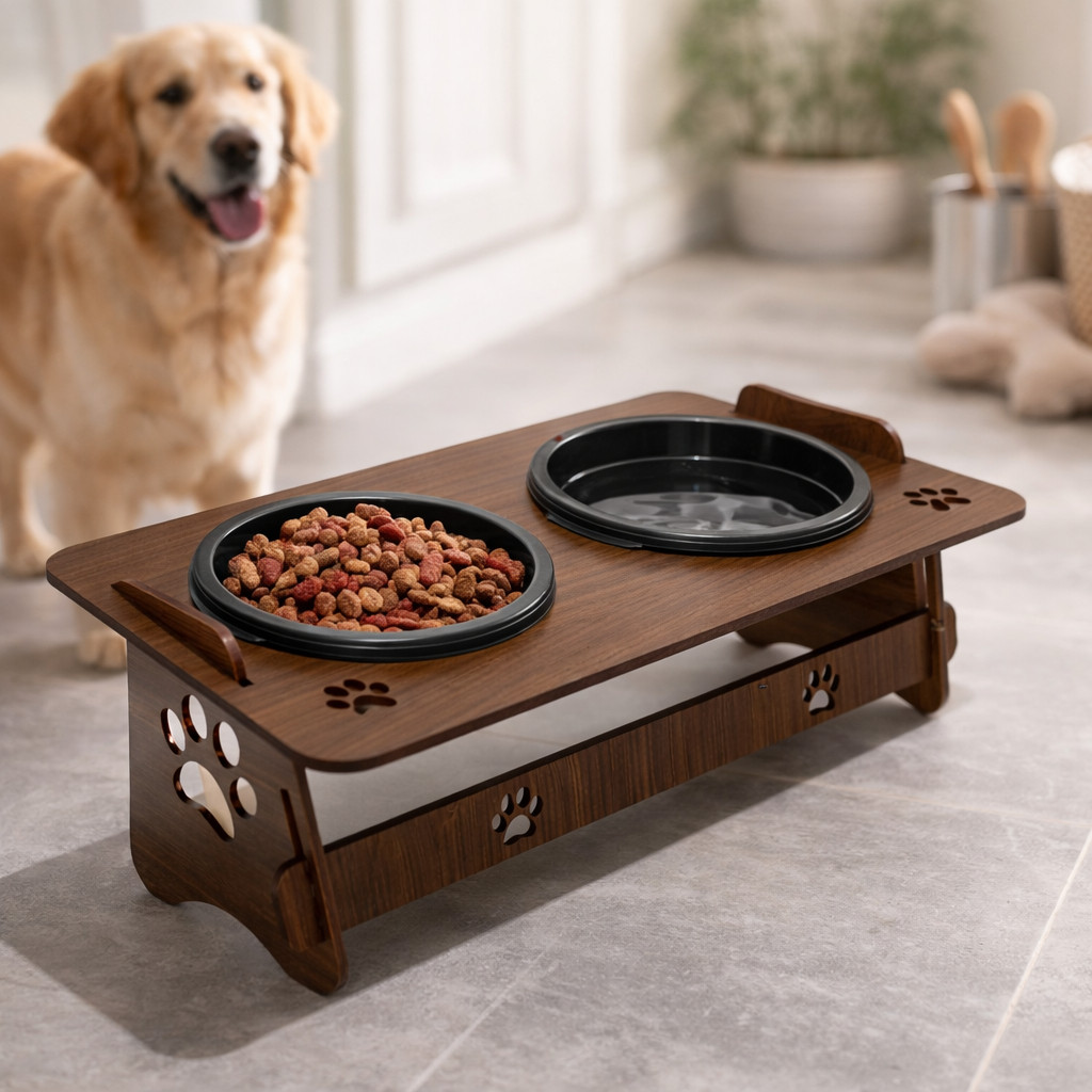 Comedouro Pet Duplo com 2 Tigelas Variação Dog Cachorro Gato Ração Agua Casa Utilidade Domestica Pote
