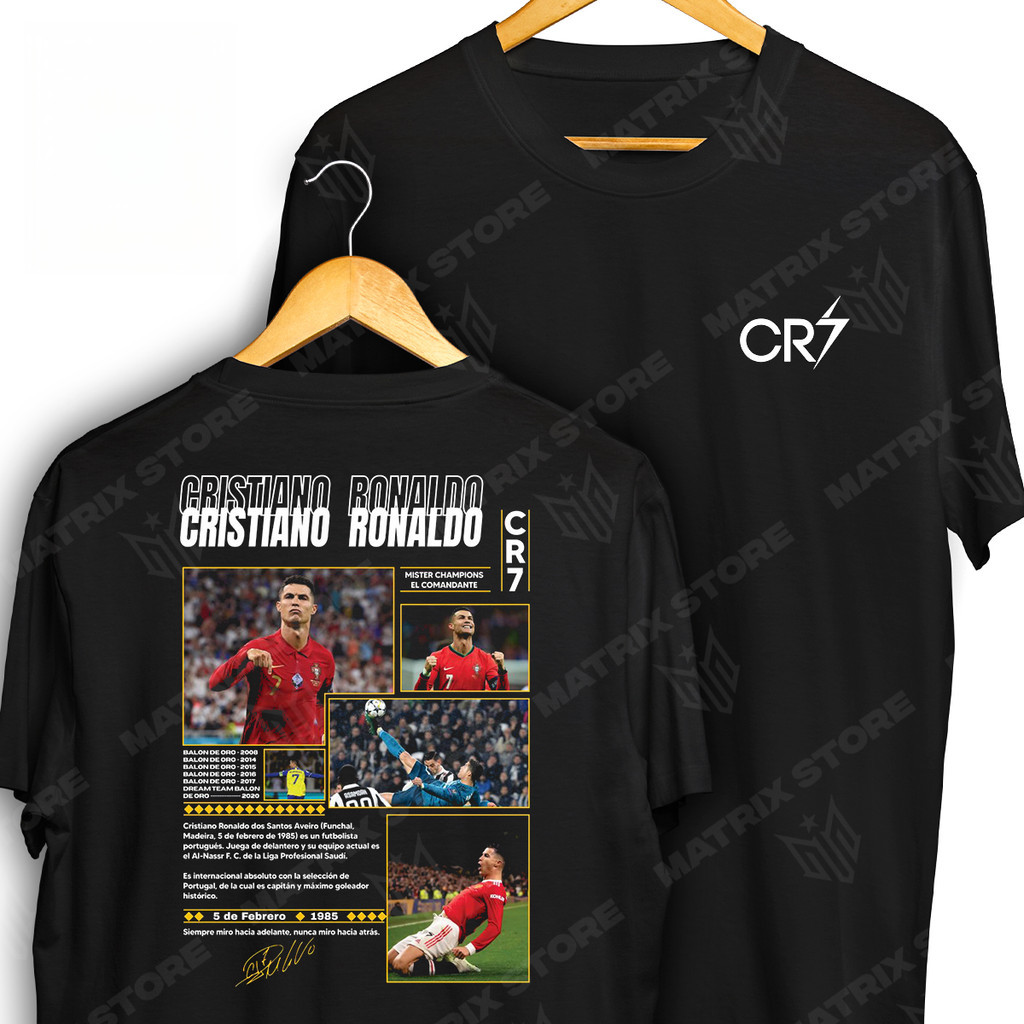 [Camiseta Premium em Algodão Puro]GXG Camiseta Frente e Verso Cristiano Ronaldo CR7 Portugal Camisa de Futebol
