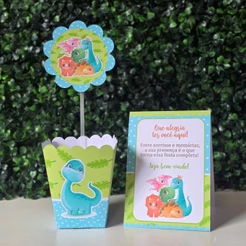 Centros de mesa + Plaquinhas DINOSSAURO BABY para festa infantis lembrancinhas de aniversario decoração personalizados