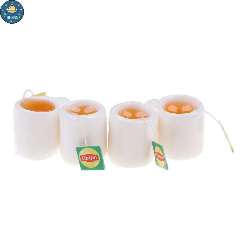 PLUMHOME 2 Pçs/Lote Casa De Bonecas Em Miniatura Xícara De Chá Cozinha Sala Comida Bebida Talheres Decorações .