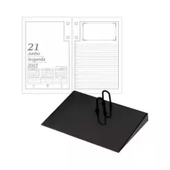 Kit Agenda de Mesa Diário 2027 com Suporte Preto Redoma