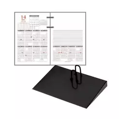 Kit Agenda de Mesa Financeiro 2027 com Suporte Preto Redoma