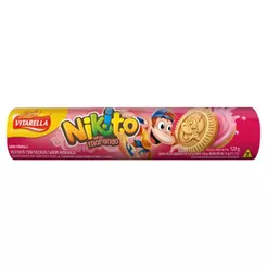 Biscoito Recheado Nikito Morango Vitarella 120g