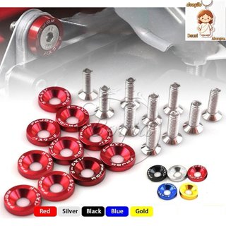 Fender Conjunto De Arruelas De Alumínio E Parafusos Pára-Choque Estilo M6 JDM 10 Peças Para Honda Civic Motos Universal