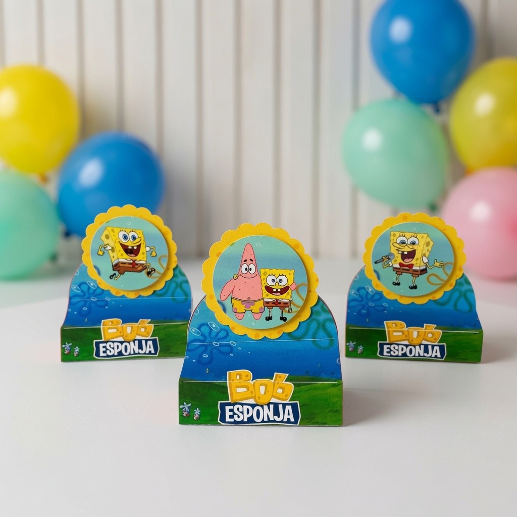 Porta Bis Bob Esponja / Personalizada no Tema /Lembrancinha de Festa /Aniversário / Festa Infantil