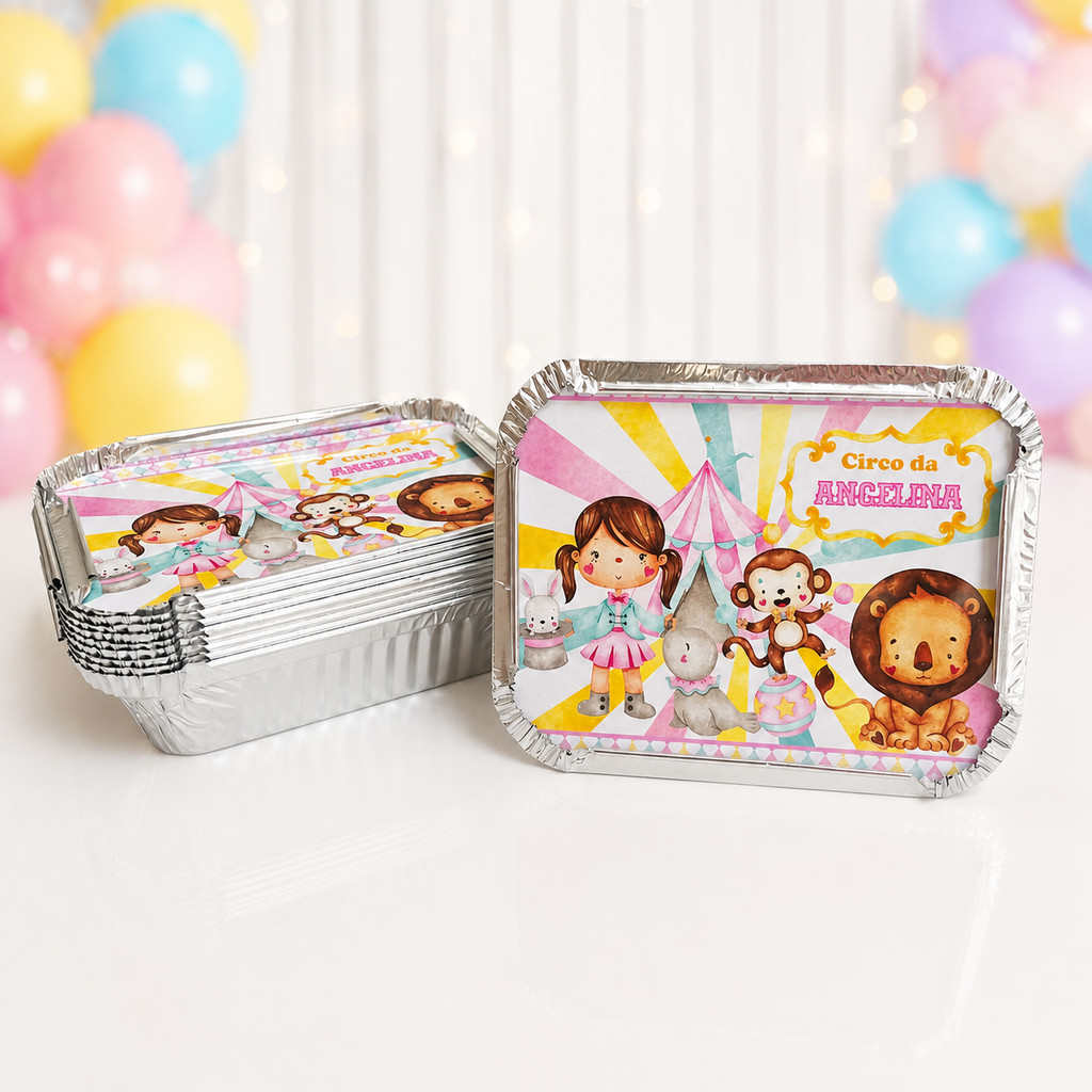 Marmitinha Circo Rosa Personalizada / Lembrancinha de Festa /Aniversário /  Lembrancinha Infantil