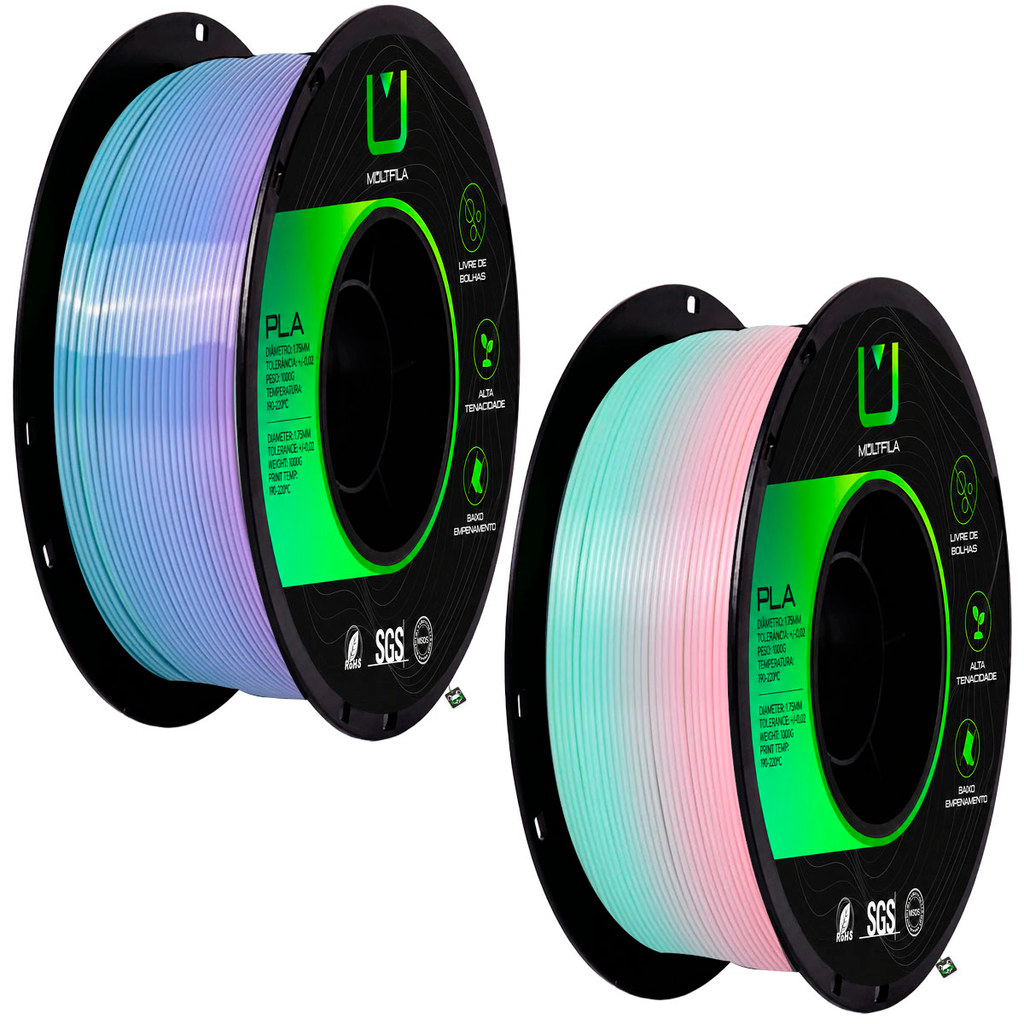 Filamento Impressora 3D PLA Silk Rainbow 1,75mm Multfila