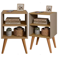 Kit 2 Mesa De Cabeceira Mesa Decorativa Quarto Melissa - São 2 UNIDADES, OFERTA RELAMPAGO - Inova Decor