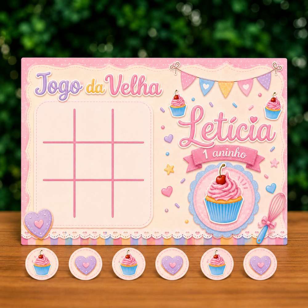 Lembrancinha Personalizada Jogo da Velha Confeitaria / Lembrancinha de Aniversário Personalizada