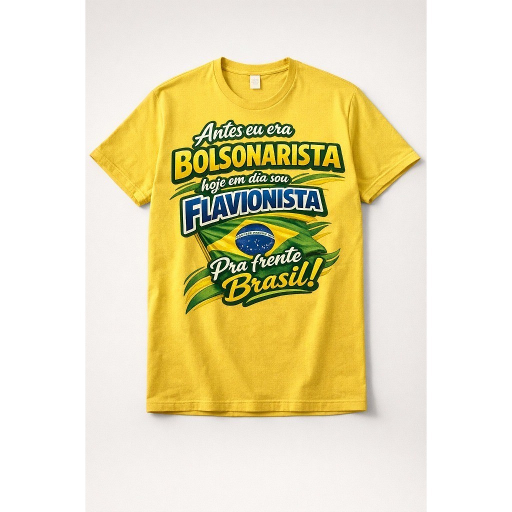 Camiseta Flavio Bolsonaro "Flavionista" Várias Cores Política Brasil É do Povo  100% Algodão