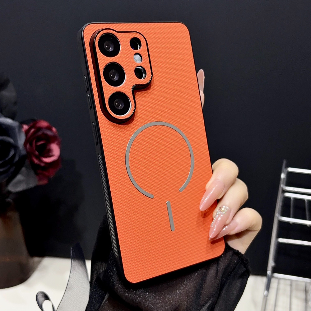 Capa De Telefone Magnética De Textura Clássica Para Samsung Galaxy S26 S25 S24 S23 S22 Plus Ultra FE A57 A37 A27 A56 A36