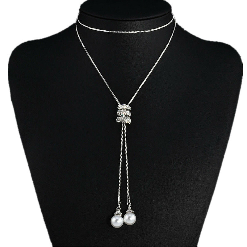 Colar jóias feminino jóias pérola colar em camadas High-End colar luz luxo nicho acessórios