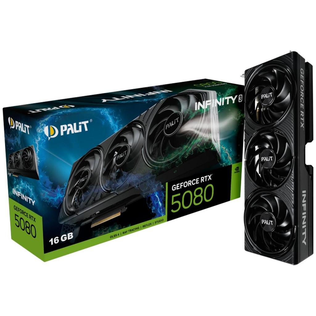 Placa de Vídeo Palit NVIDIA GeForce RTX 5080 Infinity 3, 16GB, GDDR7, DLSS, Ray 