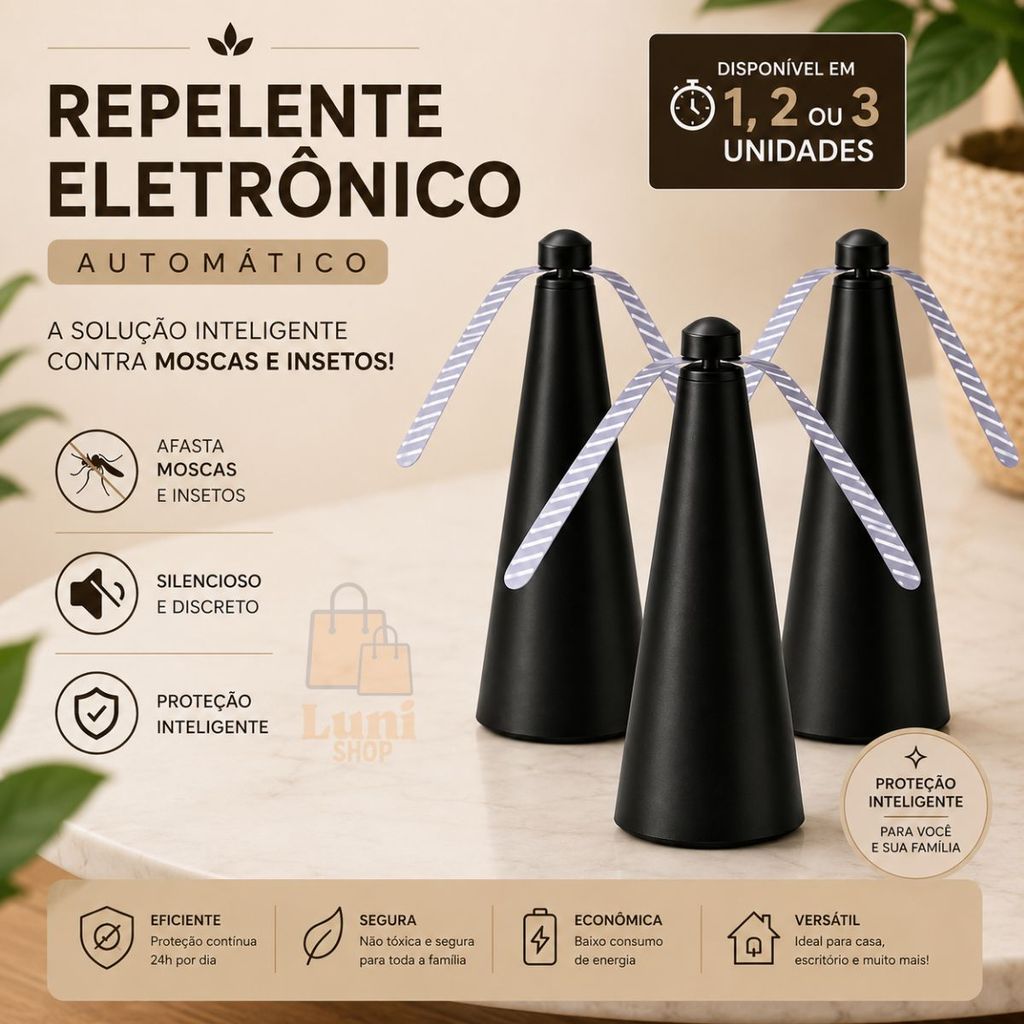 Ventilador de Mesa Espanta Mosquitos Mosca Repelente Insetos Silencioso Protege Alimentos Buffet Restaurante