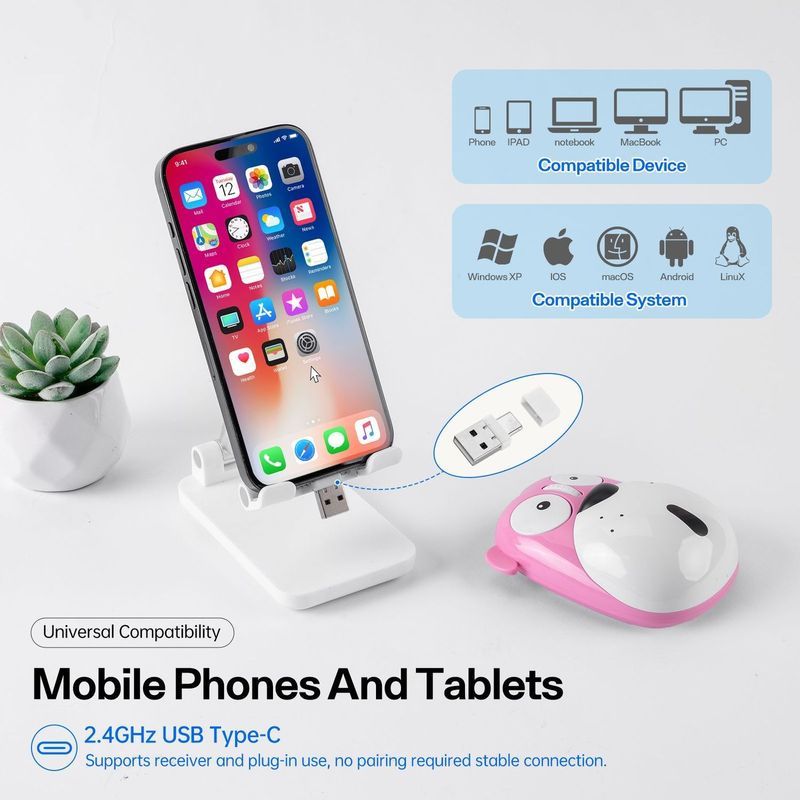 TYPE-C + USB Silencioso macbook Computador Celular Notebook Tablet Universal App