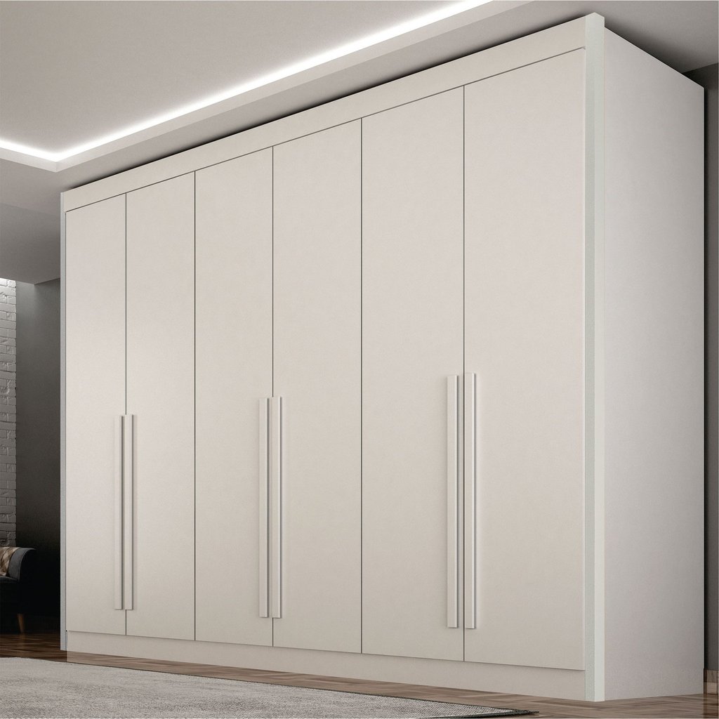 Guarda Roupa Casal 6 Portas 6 Gavetas 100% MDF Diamante Branco