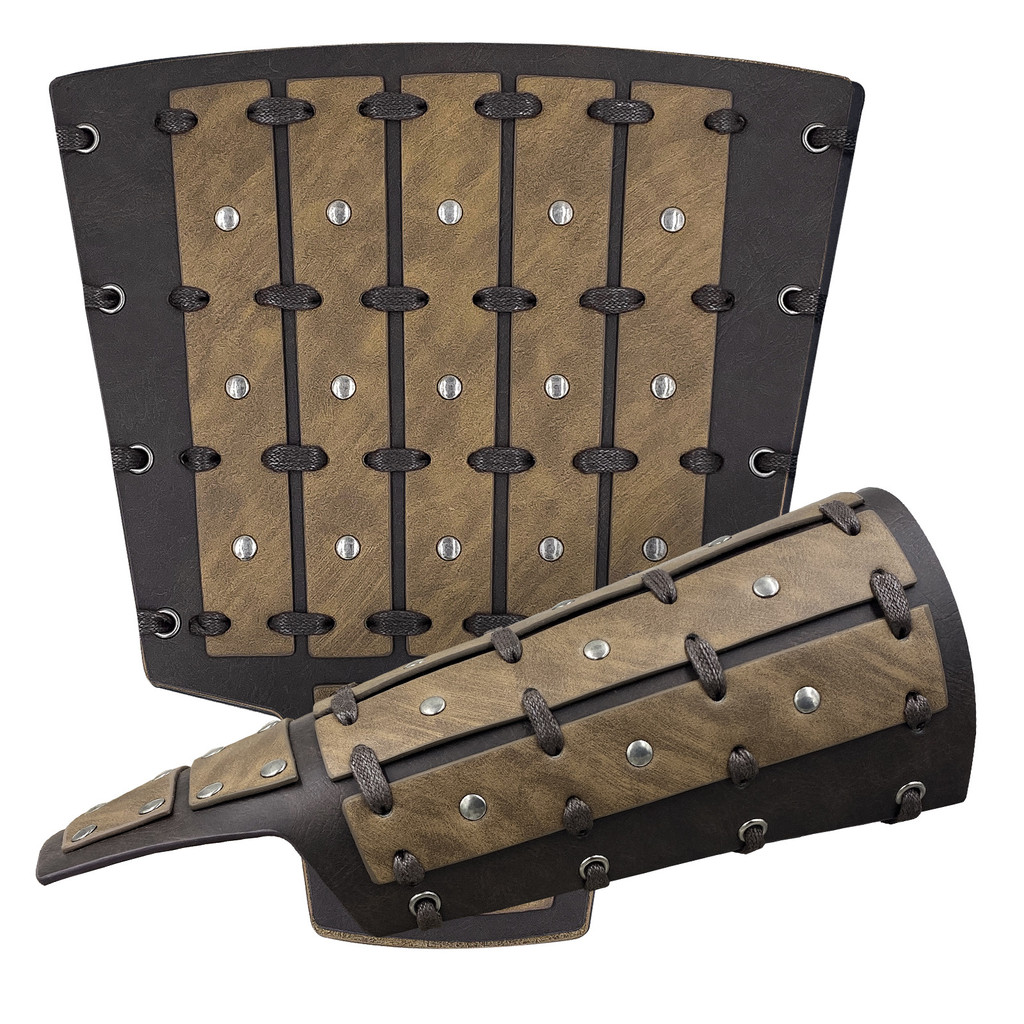 Medieval Viking corda braçadeiras armadura de couro cavaleiro COSPLAY antigo retalhos Retro Samurai mongol