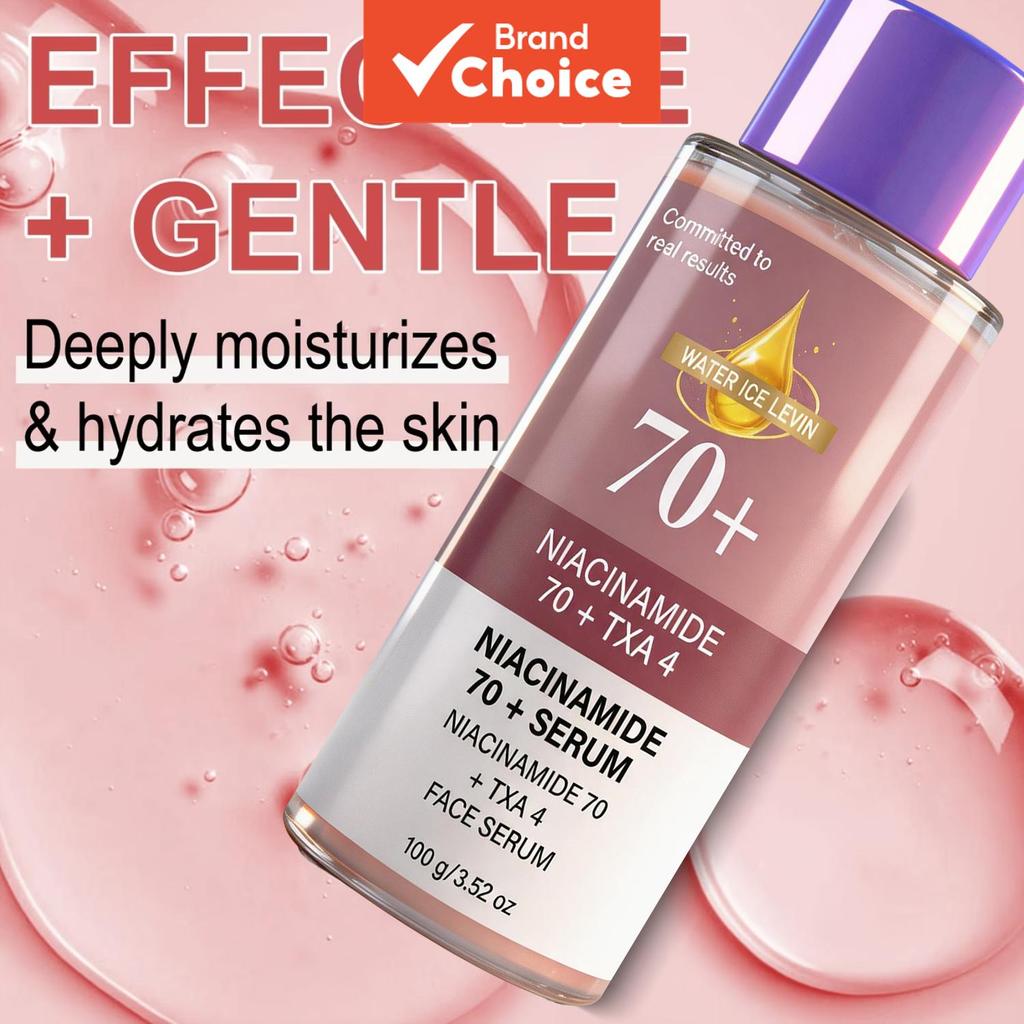 WATER ICE LEVIN Niacinamida 70 + TXA 4 Facial, 100g, Cuidado Facial Diário, Hidratante e Nutritivo para Textura Suave da