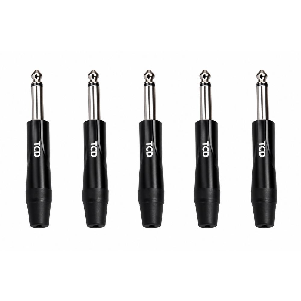 Kit 5x Plug P10 Mono TCD P10M-B 6,35mm Profissional