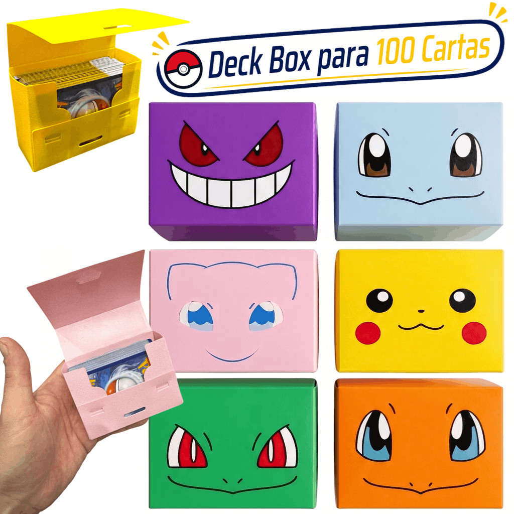 Deck Box Pokémon TCG Porta Cartas Carinhas – Até 100 Cartas