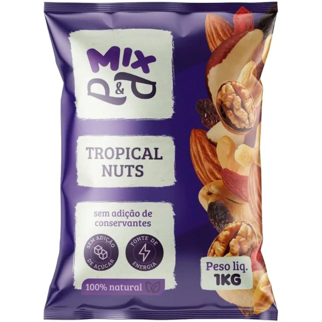 Mix P&p Tropical Nuts Castanha Nozes Amêndoa Amendoim Uva Passa 1kg