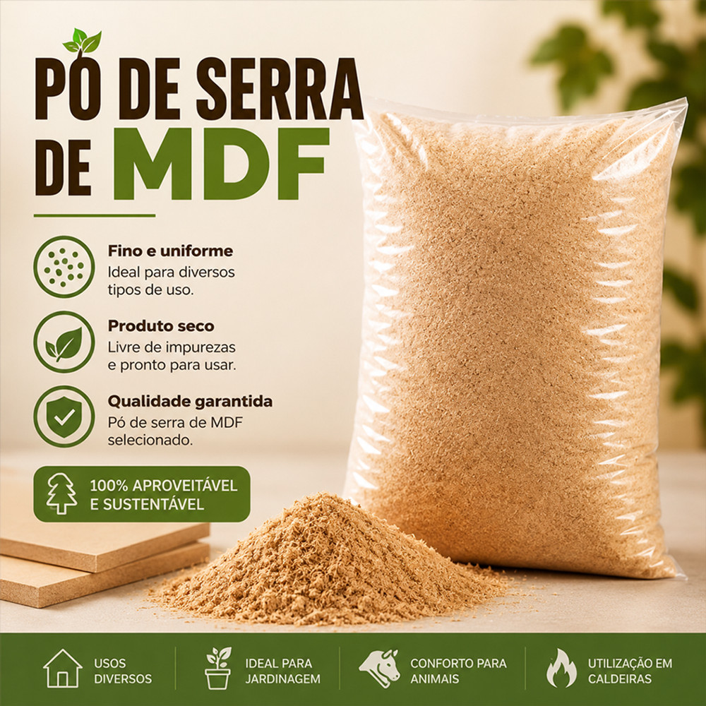 Pó De Serra de MDF Fina e Limpa