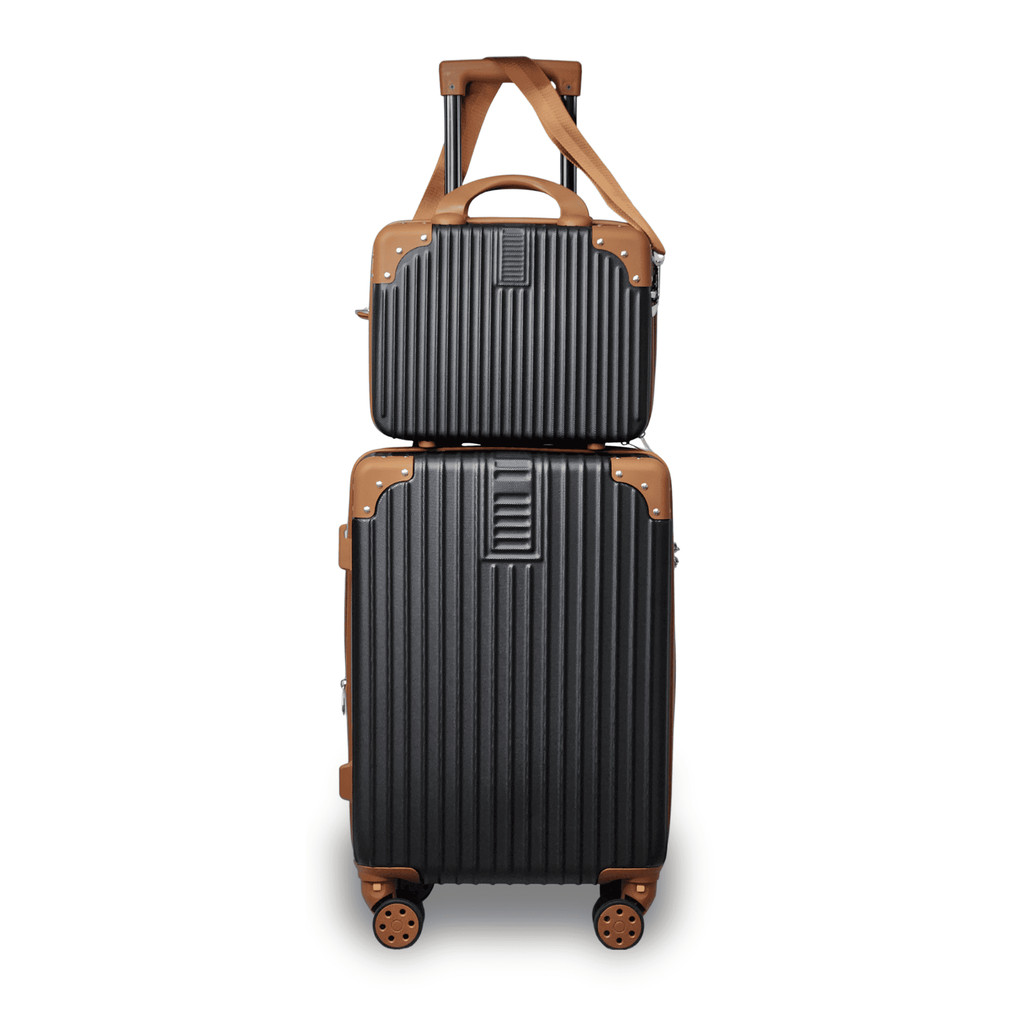 Kit Mala 10kg + Frasqueira de Bordo ABS Rígido USB Padrão ANAC Viagem Bagagem de Mão Rodas 360° TSA