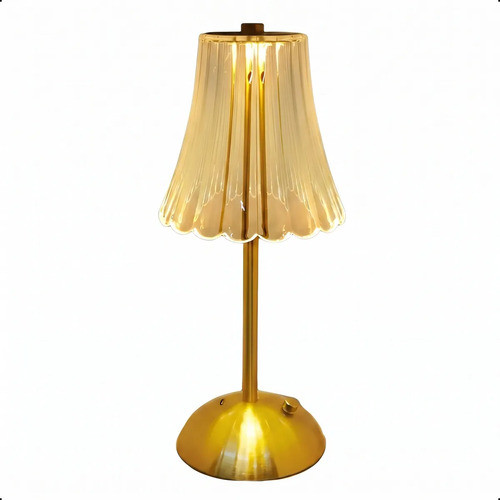 Abajur Mesa Saia De Seda Com Barra Led Sensor 3 Cor Produ Luminaria Recarregavel Touch Retro
