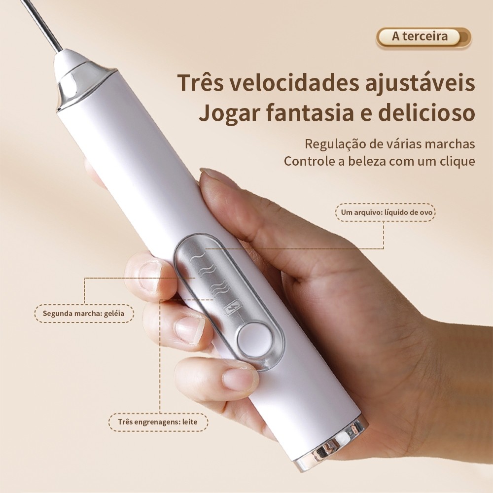 Batedor Misturador Mixer Elétrico para Bebidas Leite Café Clara de Ovos 2 em 1 Utensílios de Cozinha — imagem 2 de 2