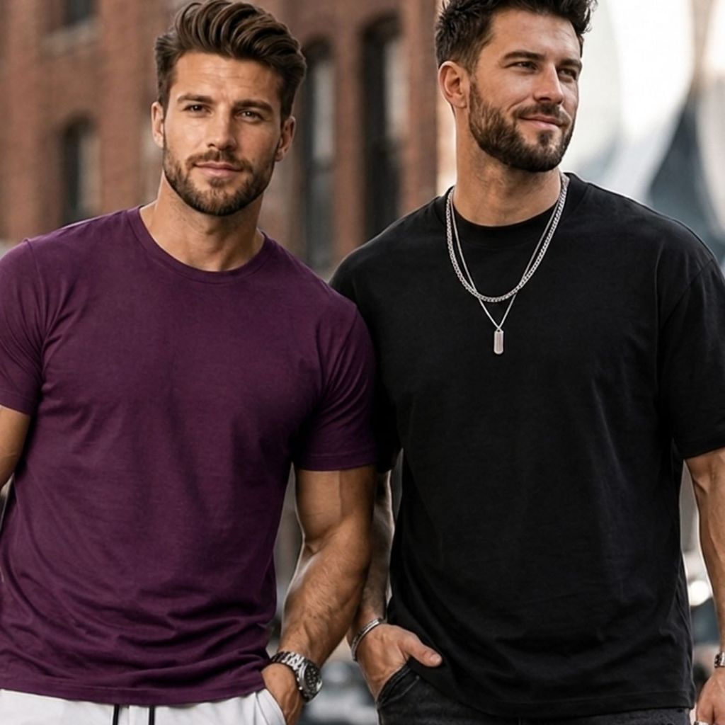 Kit Camiseta Oversized + Camiseta Corte Reto 100% Algodão Premium Conforto e Estilo