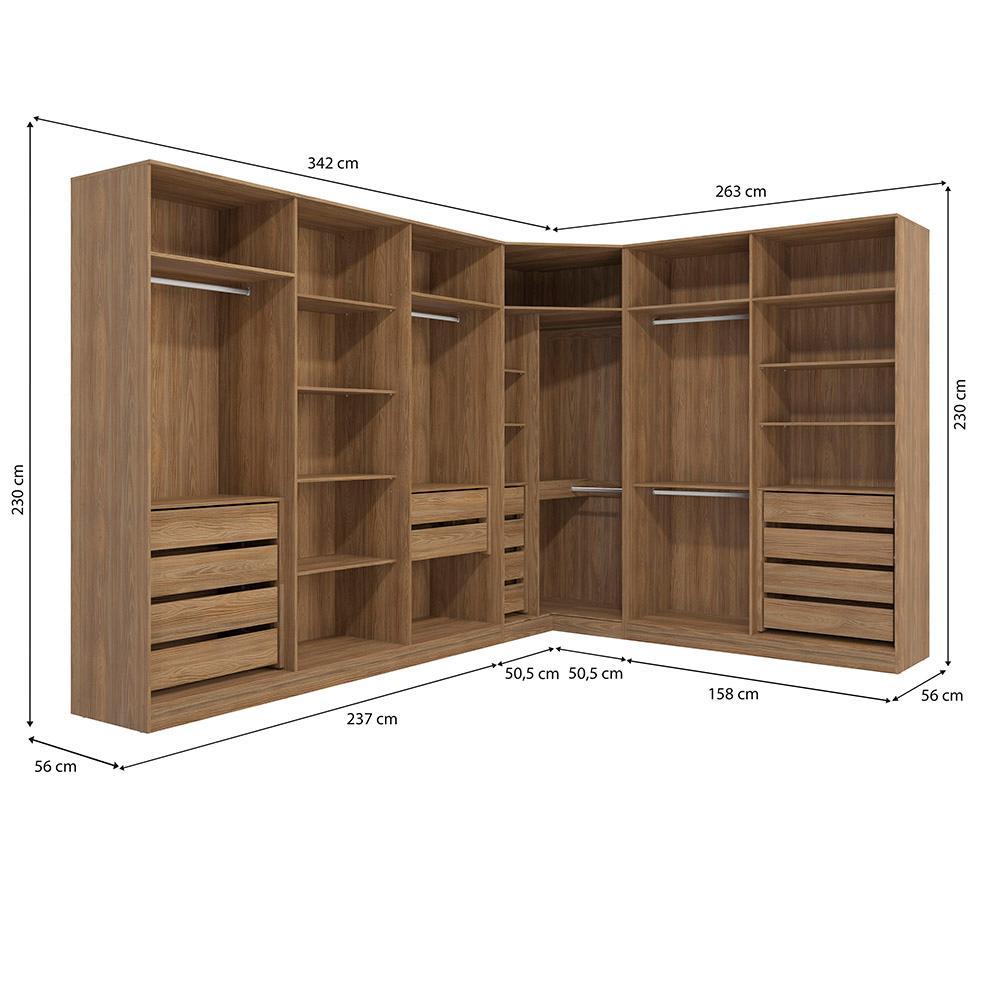 Quarto Modulado Kappesberg Adapt Nogueira/Branco 12 Portas 342cm x 263cm · foto 2