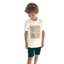 Bermuda Infantil Menino Sarja Trick Nick Verde