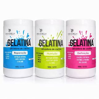 Kit 2 Gelatinas Capilar Super Definição e Fixação Intensa Linda&Bela 1kg